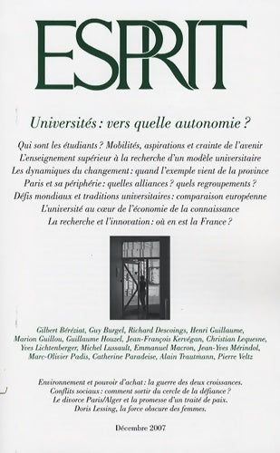 Livrenpoche : Esprit n°340 : Universités : Vers quelle autonomie ? - Collectif - Livre