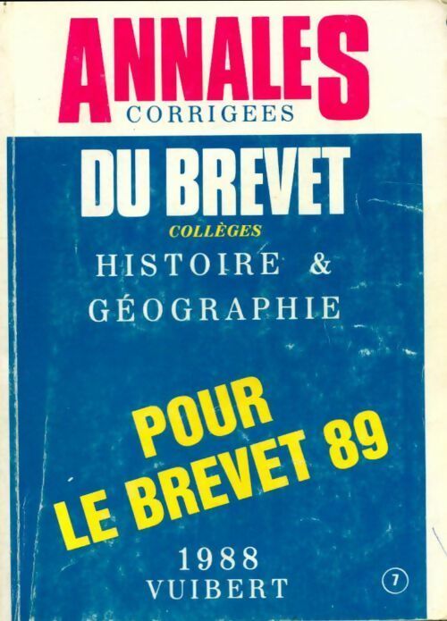 Livrenpoche : Histoire & géo brevet corrigés 1989 - Collectif - Livre