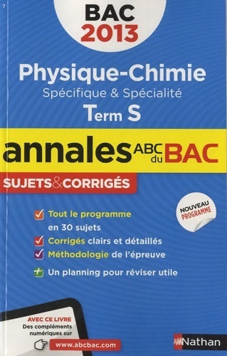 Livrenpoche : Physique-chimie Terminale S, sujets & corrigés 2013 - Collectif - Livre