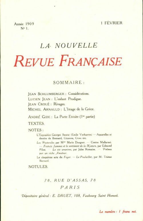 Livrenpoche : La nouvelle revue française n°1 - Collectif - Livre