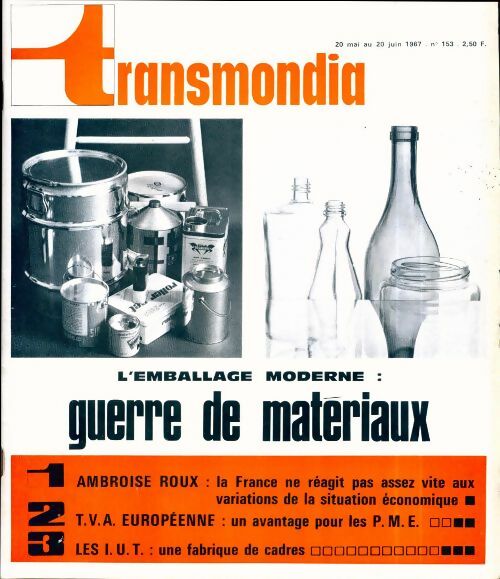 Transmondia n°153 : L'emballage morderne : Guerre de matériaux - Collectif -  Transmondia - Livre