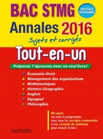 Livrenpoche : Annales 2016 le tout-en-un Bac STMG - Jean-Pierre Broutin - Livre