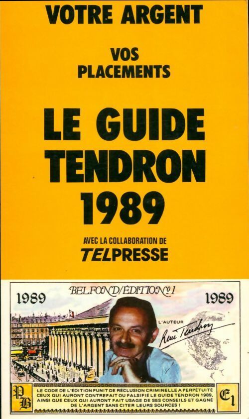 Livrenpoche : Le guide Tendron 1989 - René Tendron - Livre
