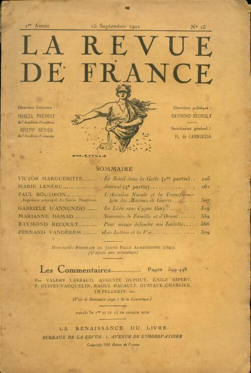 Livrenpoche : La revue de France 1ère année n°13 - Collectif - Livre