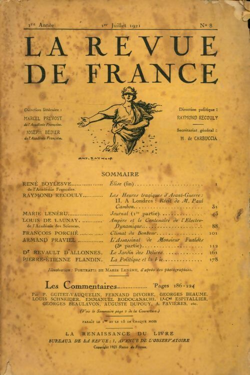 Livrenpoche : La revue de France 1ère année n°8 - Collectif - Livre