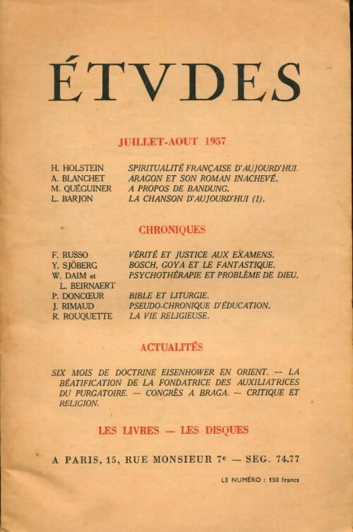 Livrenpoche : Etudes n°294 - 7-8 - Collectif - Livre