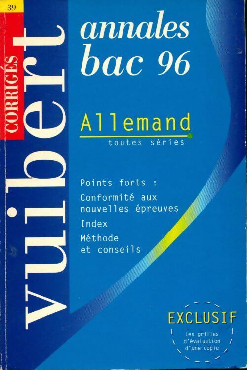 Livrenpoche : Allemand toutes séries, corrigés 1996 - Collectif - Livre