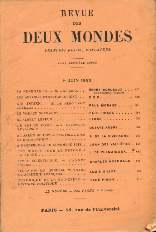 Livrenpoche : Revue des deux mondes 102e années Tome IX - Collectif - Livre