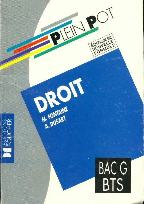 Livrenpoche : Droit Bac G BTS - M. Fontaine - Livre