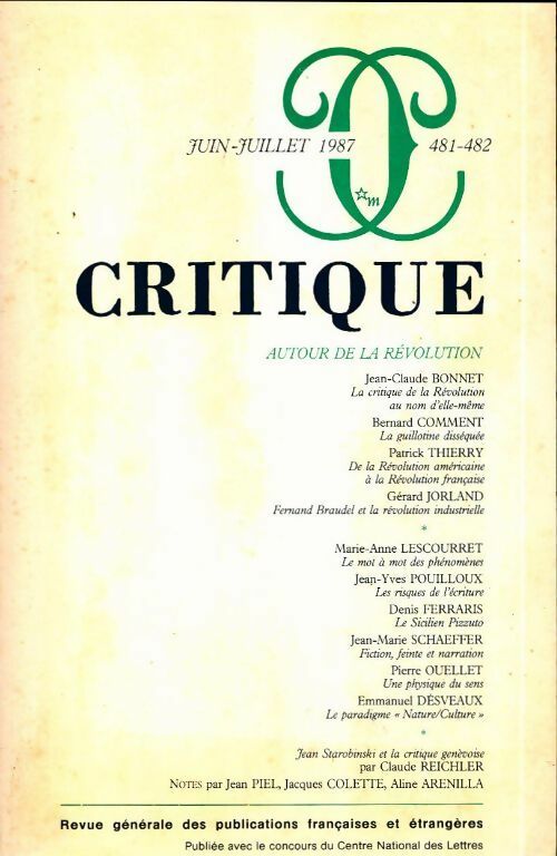 Livrenpoche : Critique n°481-482 : Autour de la révolution - Collectif - Livre