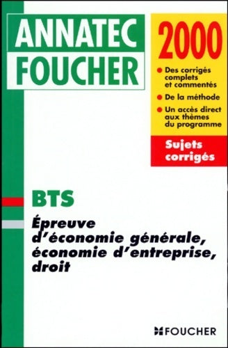 Economie droit BTS 2000 - M. Lévêque -  Annatec - Livre
