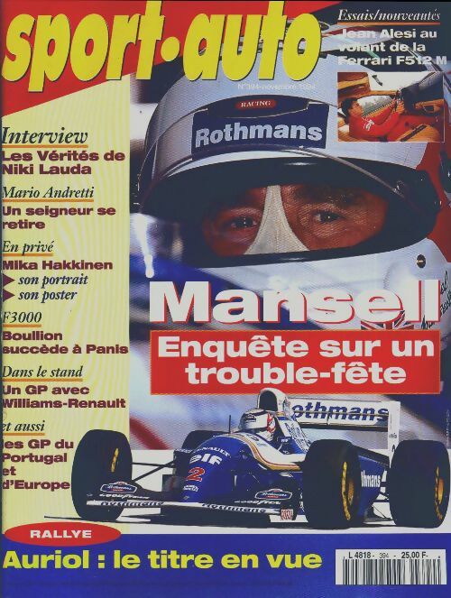 Livrenpoche : Sport-auto n°394 : Mansell - Collectif - Livre
