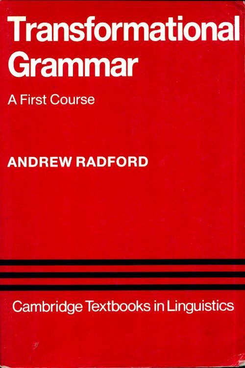 Livrenpoche : Transformational grammar. A first course - Andrew Radford - Livre