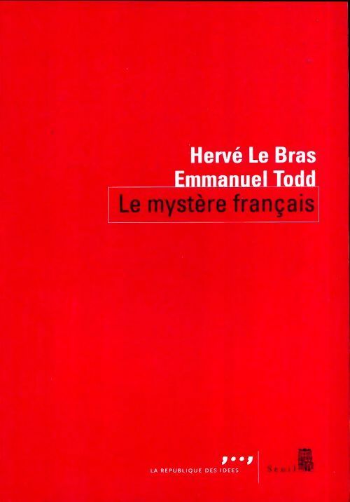 Livrenpoche : Le mystère français - Hervé Le Bras - Livre
