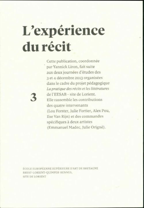Livrenpoche : L'expérience du récit Tome III - Collectif - Livre