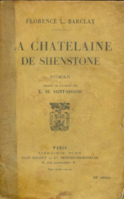 Livrenpoche : La châtelaine de Shenstone - Florence L. Barclay - Livre