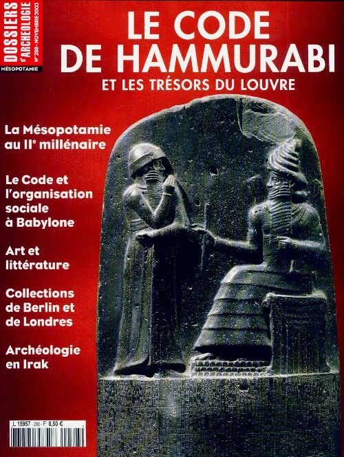 Livrenpoche : Les dossiers d'archéologie n°288 : Le code de Hammurabi - Collectif - Livre