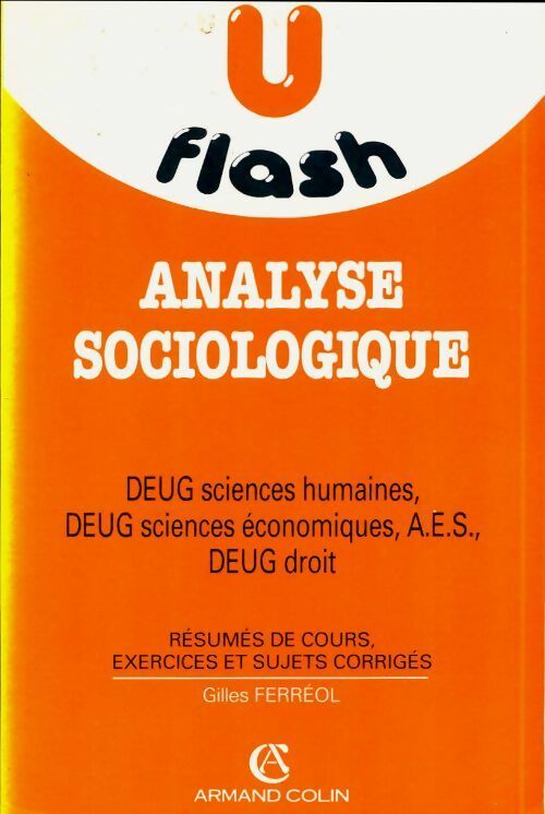 Livrenpoche : Analyse sociologique. DEUG sciences humaines, DEUG sciences économiques AES, DEUG droit - Gilles Ferréol - Livre