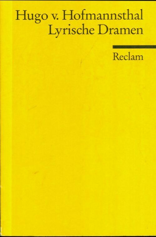 Livrenpoche : Lyrische dramen - Hugo Von Hofmannsthal - Livre