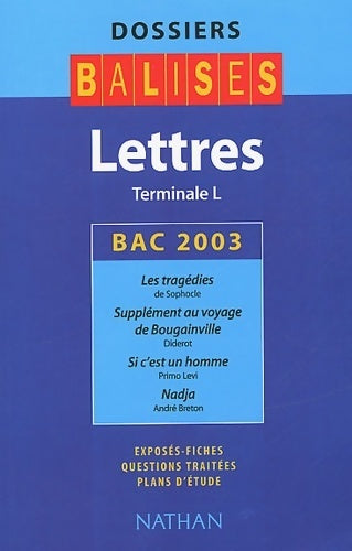 Livrenpoche : Lettres terminale L 2003 - Guy Palayret - Livre