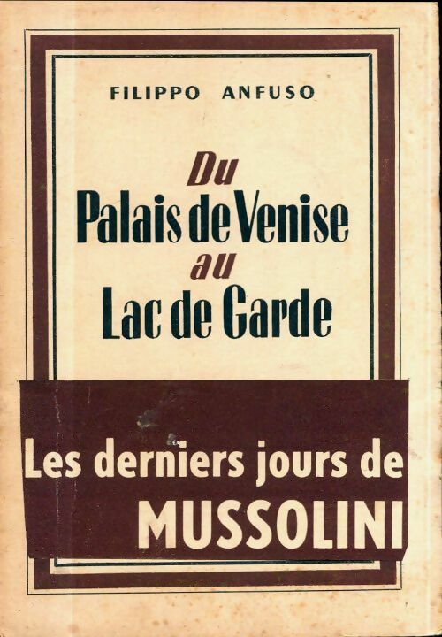 Livrenpoche : Du palais de Venise au lac de garde - Filippo Anfuso - Livre