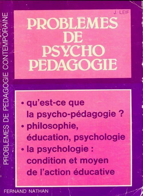 Livrenpoche : Problèmes de psycho-pédagogie - Joseph Leif - Livre