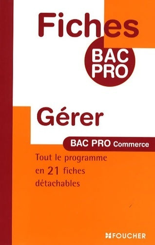 Livrenpoche : Gérer bac pro commerce - Dominique Duchêne - Livre