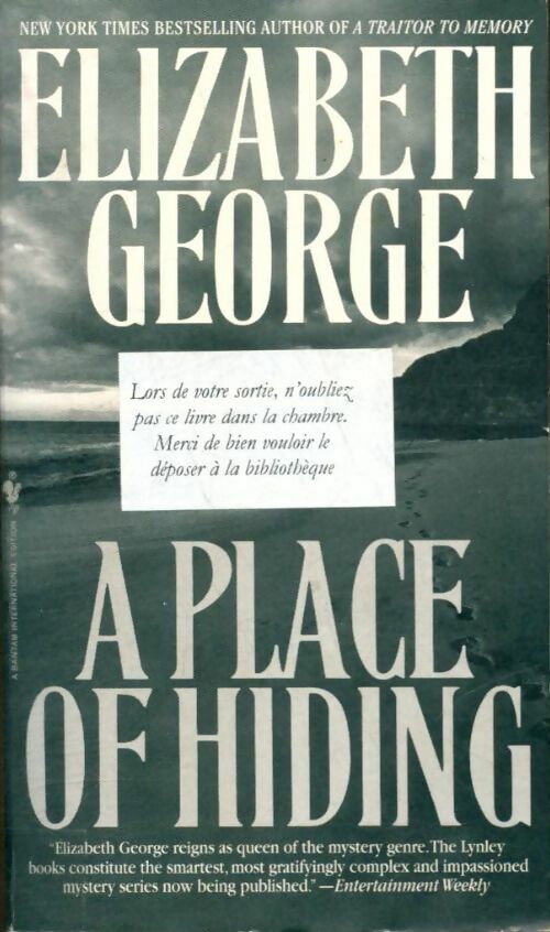 Livrenpoche : A place of hiding - Elizabeth George - Livre