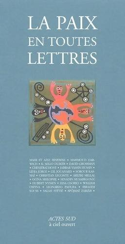 Livrenpoche : La paix en toutes lettres - Collectif - Livre