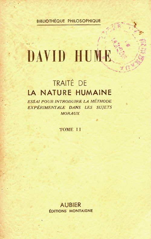 Livrenpoche : Traité de la nature humaine Tome II - David Hume - Livre