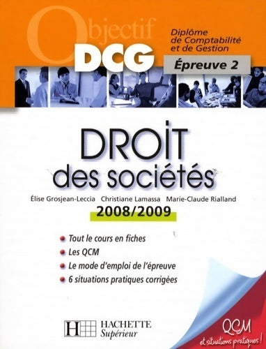 Livrenpoche : Droit des sociétés. Objectif DCG épreuve 2 2008-2009 - Christiane Lamassa - Livre