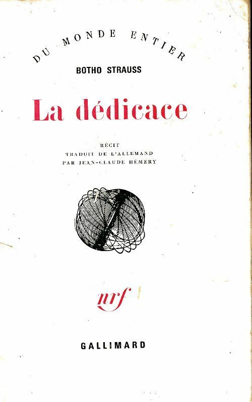 Livrenpoche : La dédicace - Botho Strauss - Livre