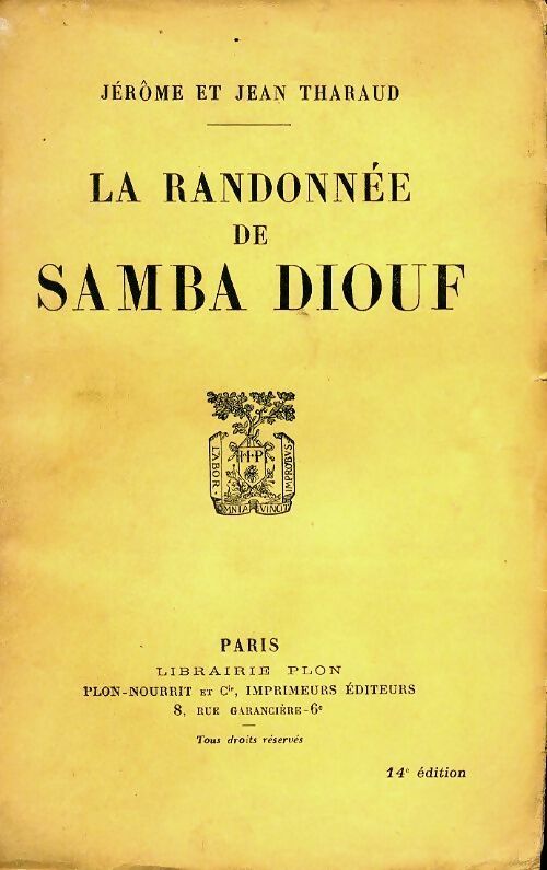 Livrenpoche : La randonnée de Samba Diouf - Jean Tharaud - Livre