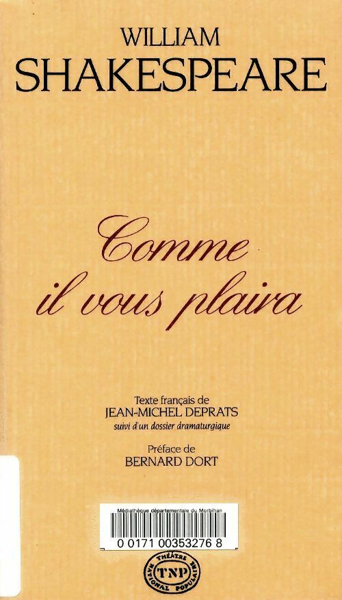 Livrenpoche : Comme il vous plaira - William Shakespeare - Livre