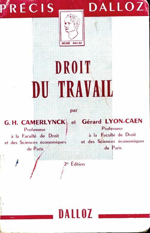 Livrenpoche : Droit du travail - G. H. Camerlynck - Livre