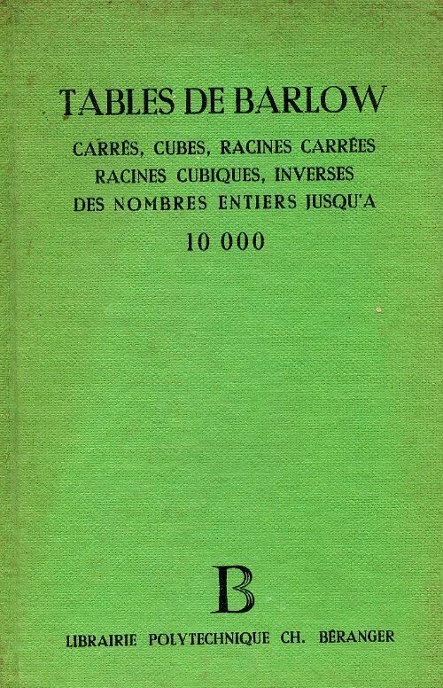 Livrenpoche : Tables de Barlow  - Inconnu - Livre
