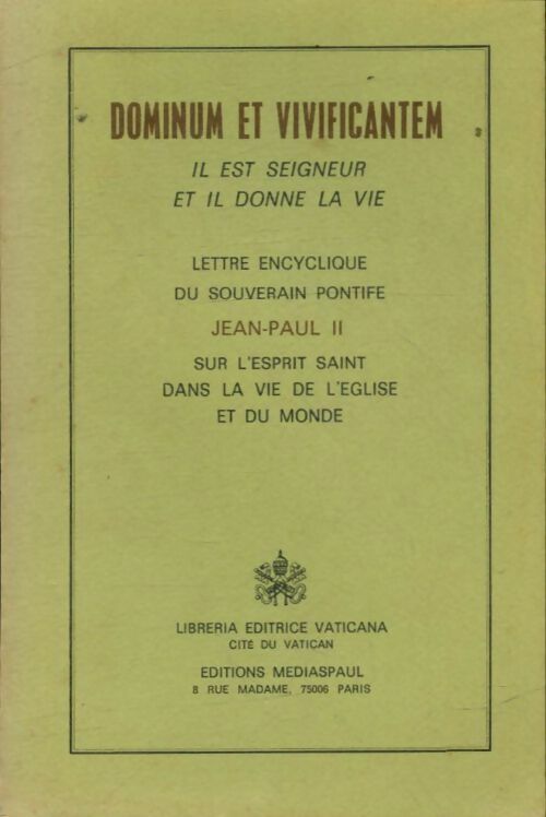 Livrenpoche : Dominum et vivificantem - Jean-Paul II - Livre
