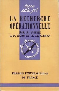 Livrenpoche : La recherche opérationnelle - André Le Garff, Robert Faure, Jean-Paul Boss - Livre