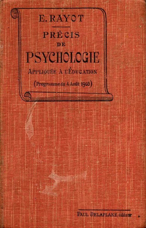 Livrenpoche : Précis de psychologie - E Rayot - Livre