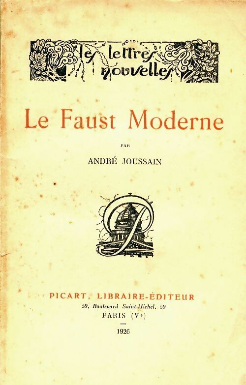 Livrenpoche : Le Faust moderne - André Joussain - Livre