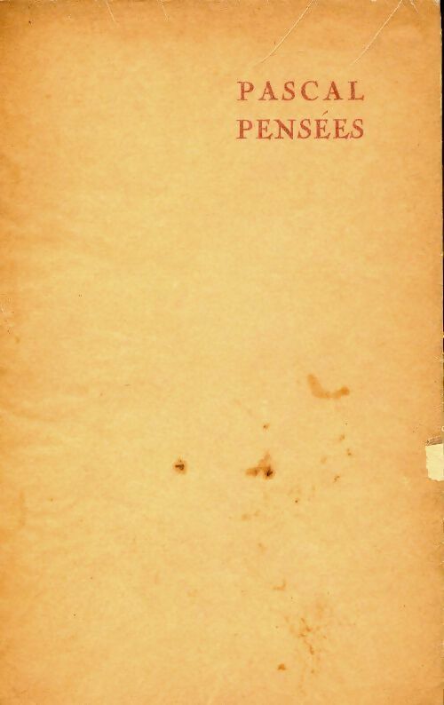Livrenpoche : Pensées - Pascal - Livre