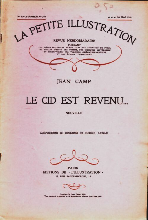 Livrenpoche : La petite illustration n°529 Roman n°240 : Le cid est revenu - Collectif - Livre