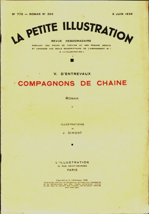 Livrenpoche : La petite illustration n°775 Roman n°365 : Compagnons de chaîne Tome II - Collectif - Livre