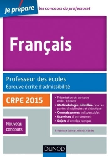 Livrenpoche : Français. Professeur des écoles. Epreuve écrite d'admissibilité - Frédérique Saez - Livre