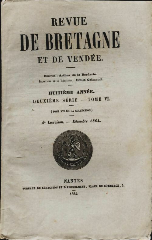 Livrenpoche : Revue de Bretagne et de Vendée 8e année 2ème série Tome VI - Collectif - Livre
