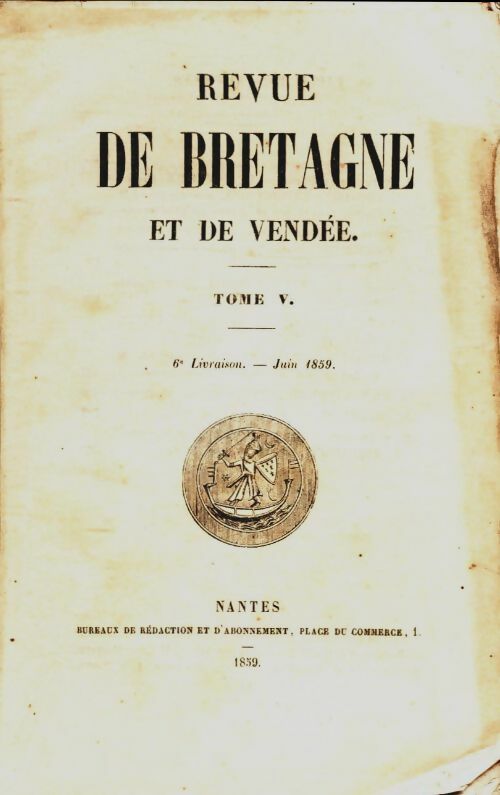 Livrenpoche : Revue de Bretagne et de Vendée 3e année Tome V - Collectif - Livre