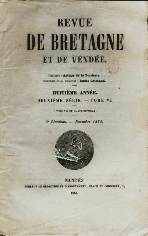 Livrenpoche : Revue de Bretagne et de Vendée 8e année 2e série 5e livraison Tome VI - Collectif - Livre