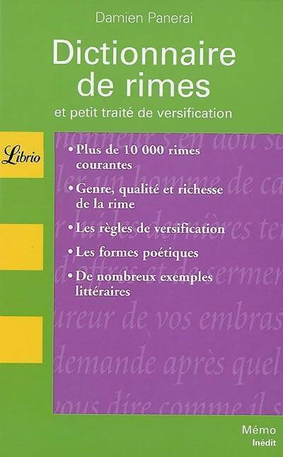 Dictionnaire de rimes - Damien Panerai - Livre