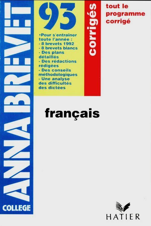 Livrenpoche : Annabrevet français corrigés 93 - Collectif - Livre