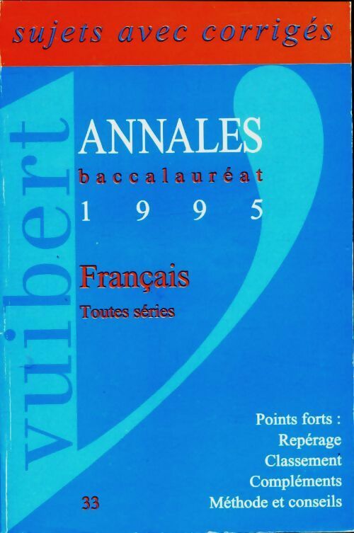Français 1ère 1995 - Collectif -  Annales Vuibert - Livre